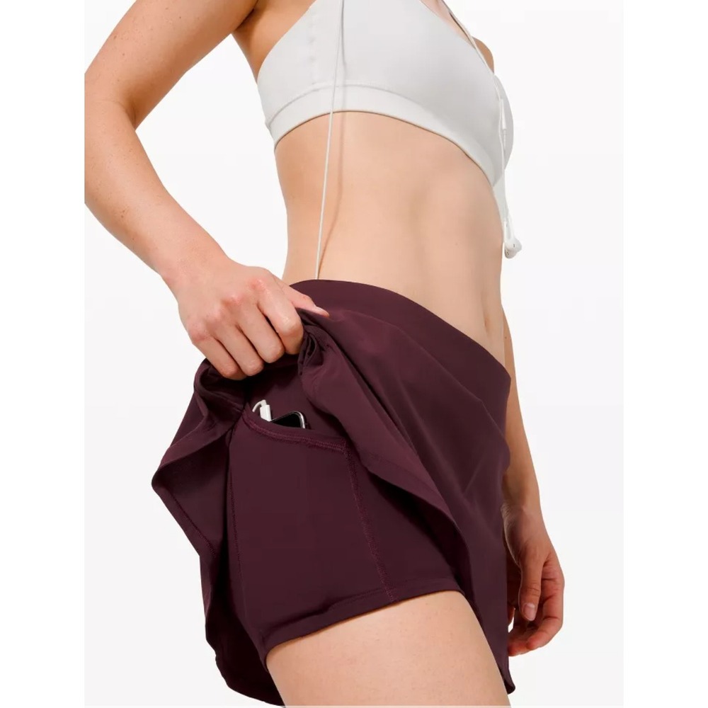 Lululemon Play Off the Pleats Skirt Womens 8 Burgundy Athletic - Picture 4 of 4